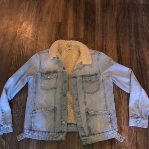 TopShop Moro fur denim jacket